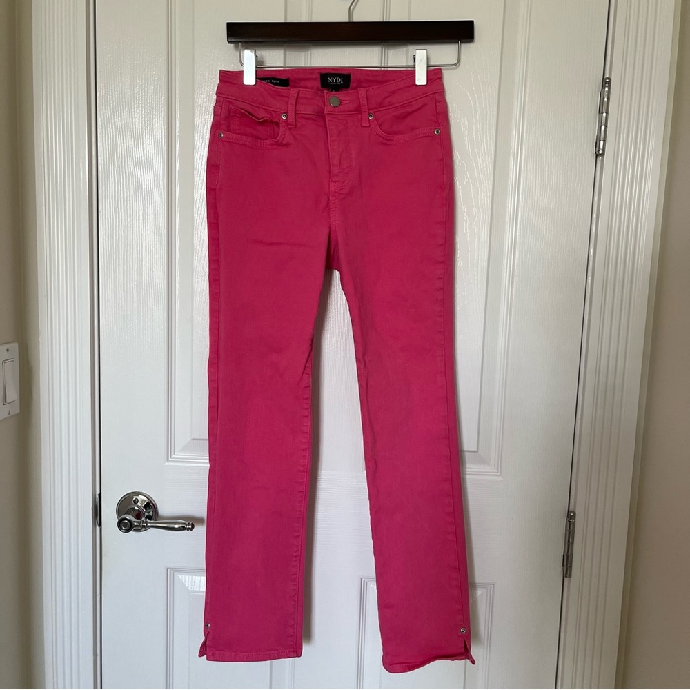 NYDJ Sheri Slim Jeans Size 0, color dark pink / red